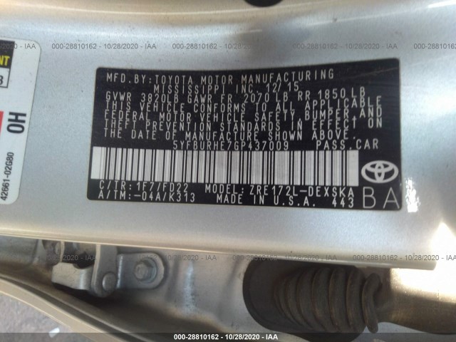 Photo 8 VIN: 5YFBURHE7GP437009 - TOYOTA COROLLA 