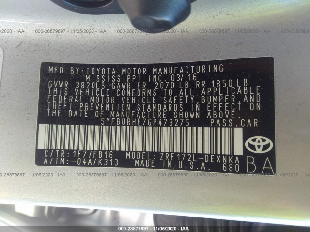 Photo 8 VIN: 5YFBURHE7GP479275 - TOYOTA COROLLA 