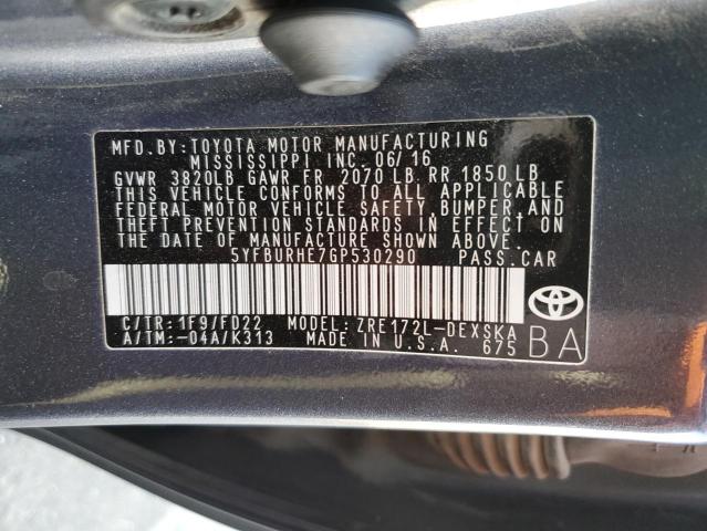 Photo 12 VIN: 5YFBURHE7GP530290 - TOYOTA COROLLA L 