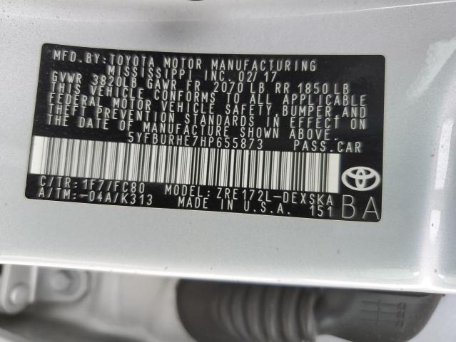 Photo 11 VIN: 5YFBURHE7HP655873 - TOYOTA COROLLA L 