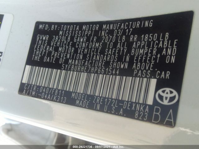 Photo 8 VIN: 5YFBURHE7HP661544 - TOYOTA COROLLA 