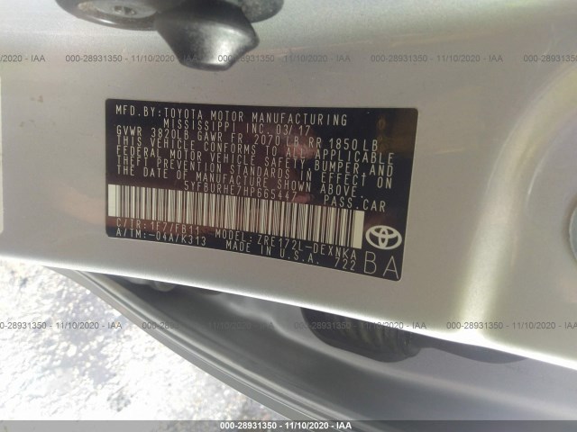 Photo 8 VIN: 5YFBURHE7HP665447 - TOYOTA COROLLA 