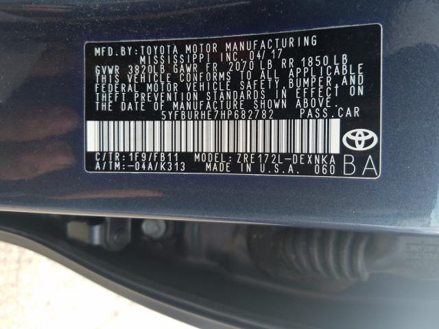 Photo 9 VIN: 5YFBURHE7HP682782 - TOYOTA COROLLA L 