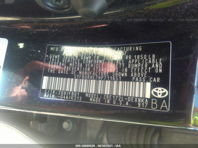 Photo 8 VIN: 5YFBURHE7HP711651 - TOYOTA COROLLA 