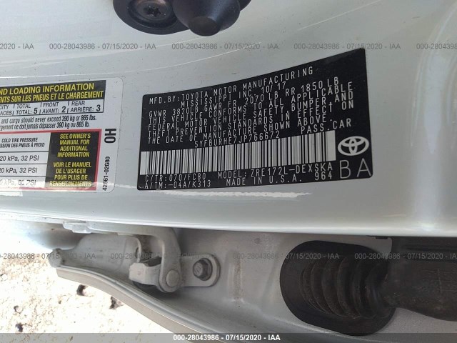 Photo 8 VIN: 5YFBURHE7JP766672 - TOYOTA COROLLA 