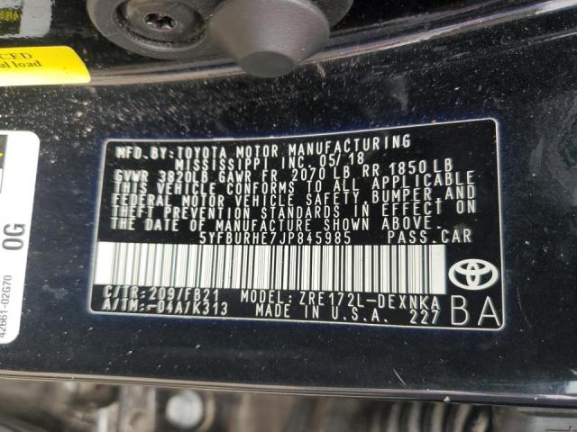 Photo 12 VIN: 5YFBURHE7JP845985 - TOYOTA COROLLA L 