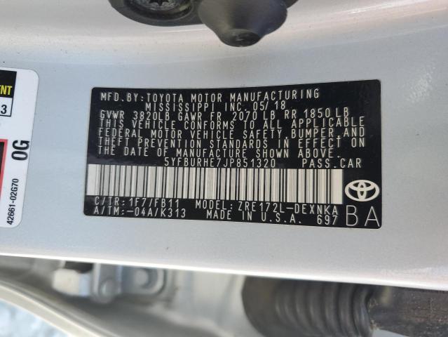 Photo 11 VIN: 5YFBURHE7JP851320 - TOYOTA COROLLA 