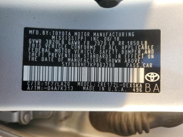 Photo 12 VIN: 5YFBURHE7KP863288 - TOYOTA COROLLA L 