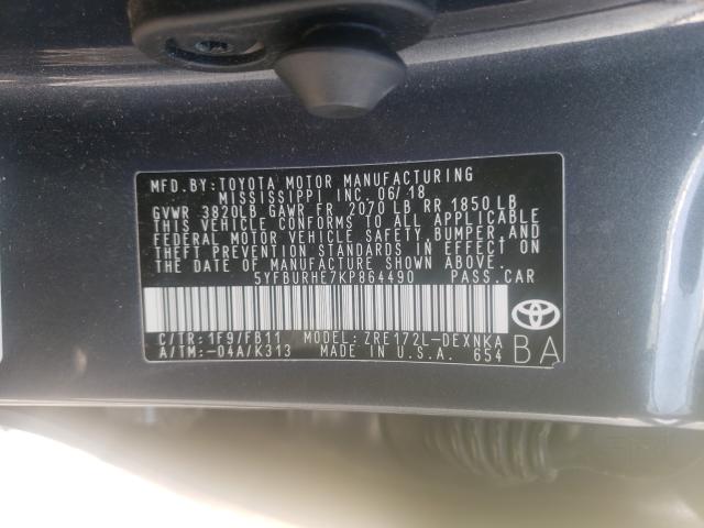 Photo 9 VIN: 5YFBURHE7KP864490 - TOYOTA COROLLA L 