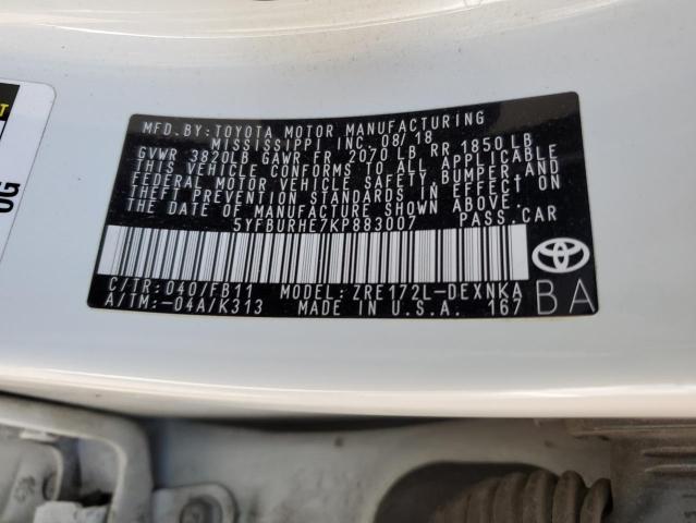 Photo 11 VIN: 5YFBURHE7KP883007 - TOYOTA COROLLA L 