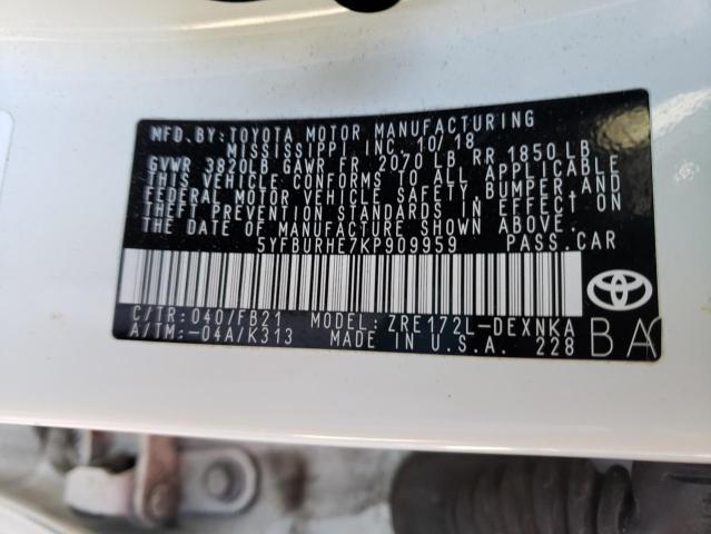 Photo 12 VIN: 5YFBURHE7KP909959 - TOYOTA COROLLA L 