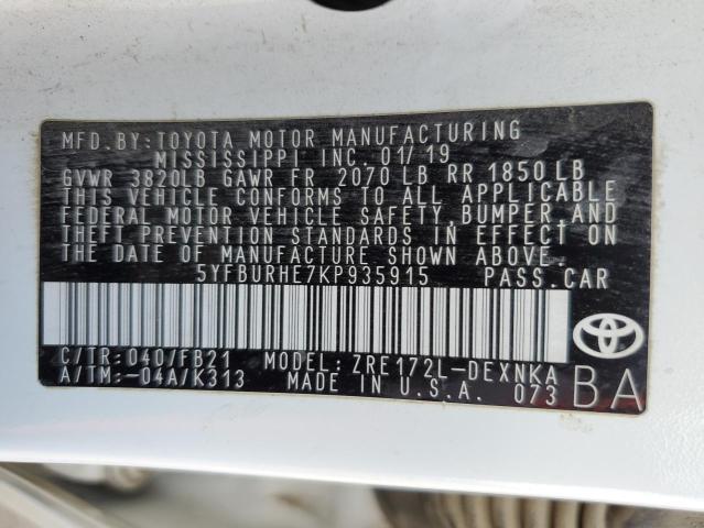 Photo 11 VIN: 5YFBURHE7KP935915 - TOYOTA COROLLA 