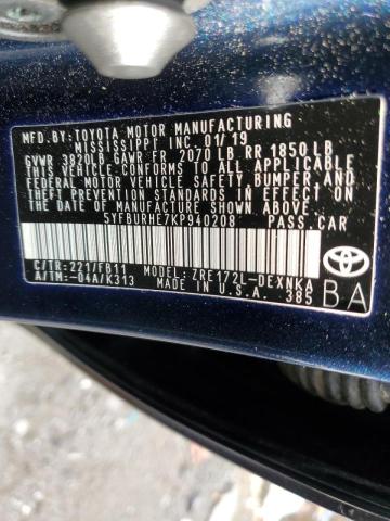 Photo 11 VIN: 5YFBURHE7KP940208 - TOYOTA COROLLA L 