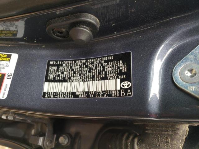 Photo 9 VIN: 5YFBURHE7KP941665 - TOYOTA COROLLA L 