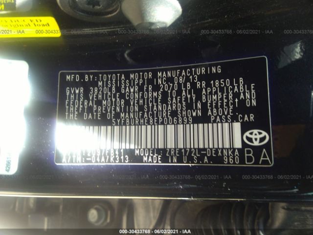 Photo 8 VIN: 5YFBURHE8EP006899 - TOYOTA COROLLA 