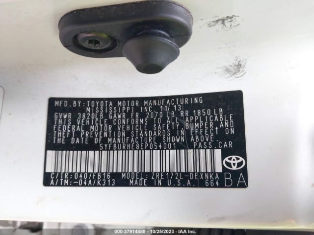 Photo 8 VIN: 5YFBURHE8EP054001 - TOYOTA COROLLA 