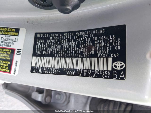 Photo 8 VIN: 5YFBURHE8EP084101 - TOYOTA COROLLA 