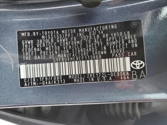 Photo 11 VIN: 5YFBURHE8EP113869 - TOYOTA COROLLA 