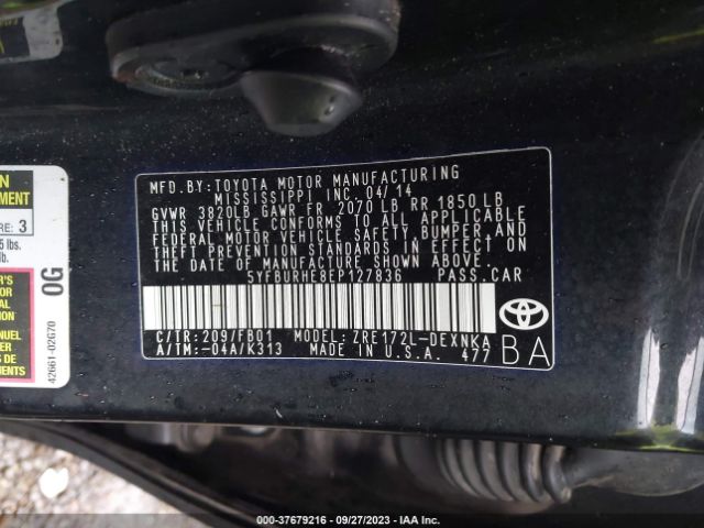 Photo 8 VIN: 5YFBURHE8EP127836 - TOYOTA COROLLA 