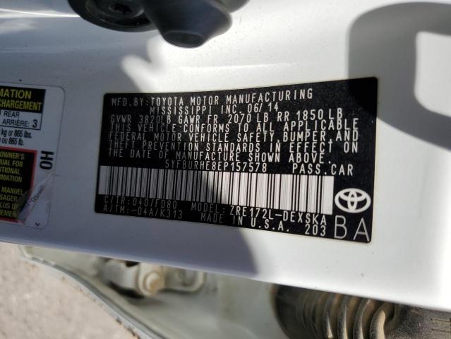 Photo 11 VIN: 5YFBURHE8EP157578 - TOYOTA COROLLA L 