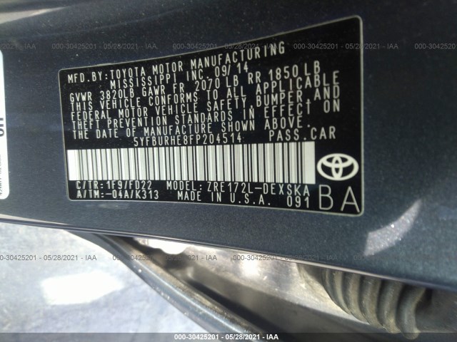 Photo 8 VIN: 5YFBURHE8FP204514 - TOYOTA COROLLA 