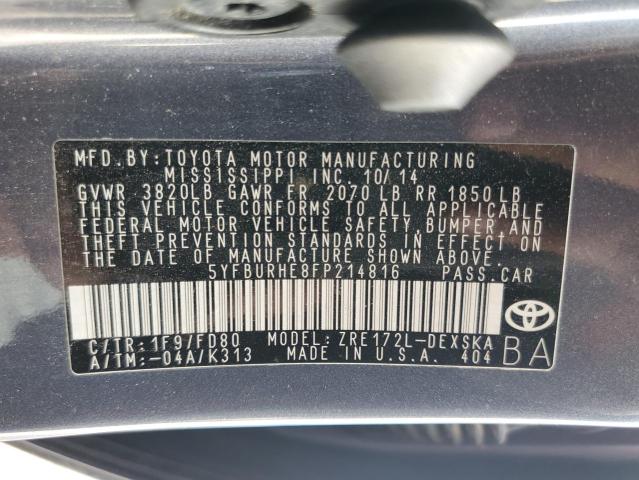 Photo 12 VIN: 5YFBURHE8FP214816 - TOYOTA COROLLA 