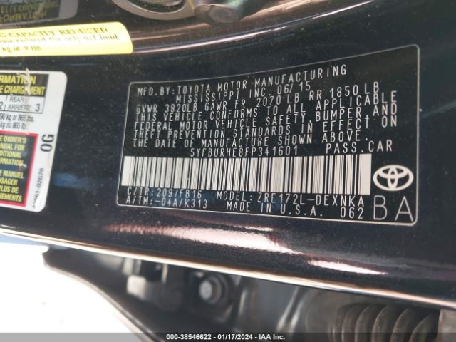 Photo 8 VIN: 5YFBURHE8FP341601 - TOYOTA COROLLA 