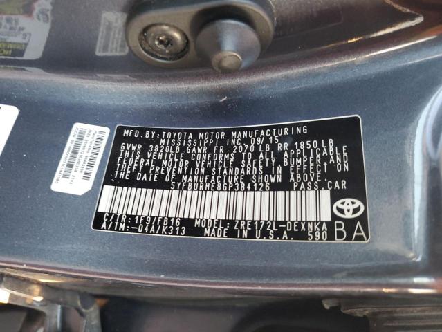 Photo 12 VIN: 5YFBURHE8GP384126 - TOYOTA COROLLA L 