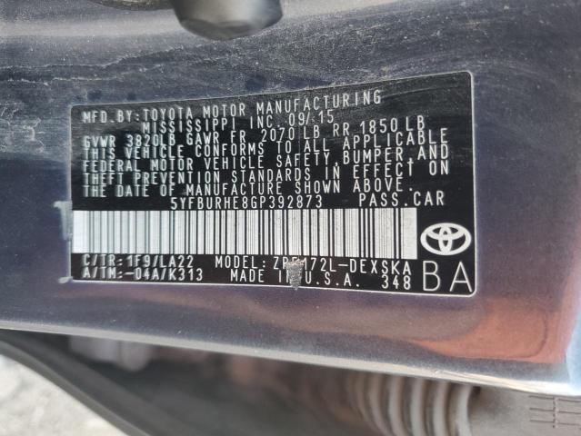 Photo 11 VIN: 5YFBURHE8GP392873 - TOYOTA COROLLA L 