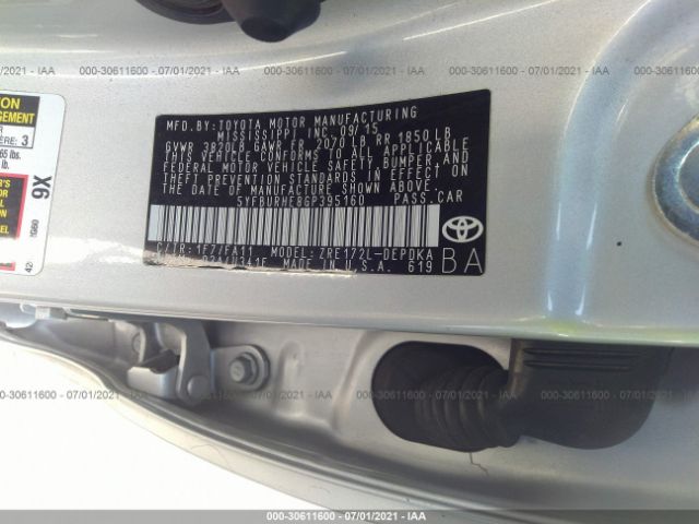 Photo 8 VIN: 5YFBURHE8GP395160 - TOYOTA COROLLA 