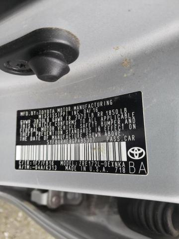 Photo 9 VIN: 5YFBURHE8GP495307 - TOYOTA COROLLA L 