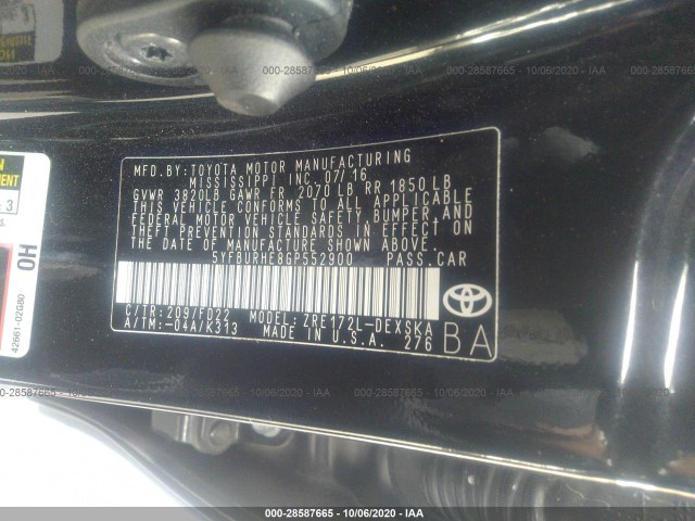 Photo 8 VIN: 5YFBURHE8GP552900 - TOYOTA COROLLA 