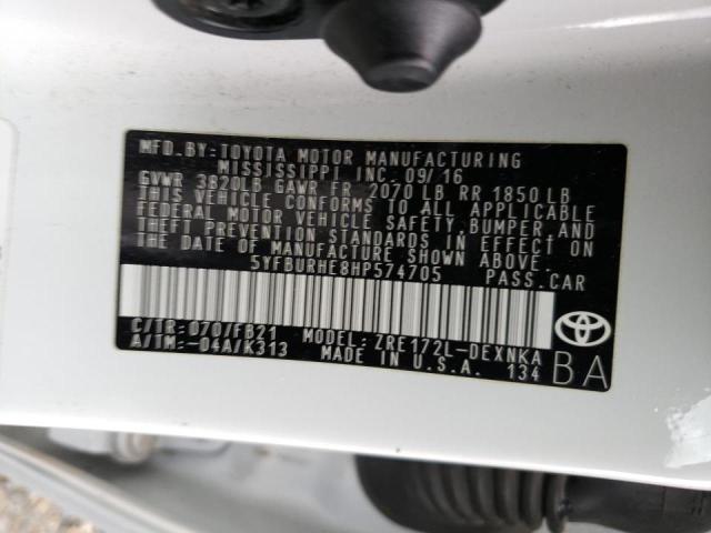 Photo 11 VIN: 5YFBURHE8HP574705 - TOYOTA COROLLA L 