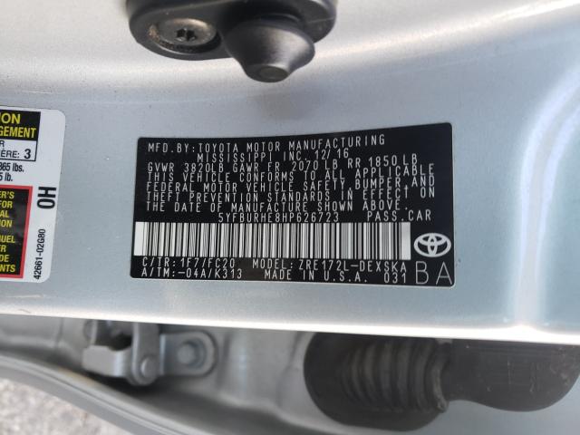 Photo 9 VIN: 5YFBURHE8HP626723 - TOYOTA COROLLA L 