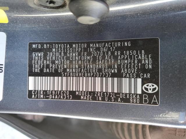 Photo 11 VIN: 5YFBURHE8HP707737 - TOYOTA COROLLA L 