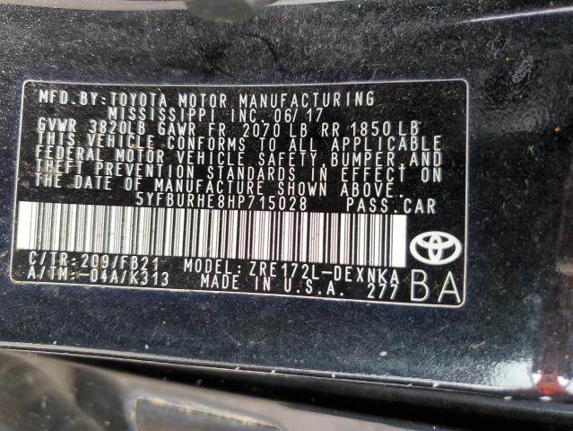 Photo 11 VIN: 5YFBURHE8HP715028 - TOYOTA COROLLA L 