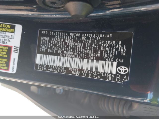 Photo 8 VIN: 5YFBURHE8JP771301 - TOYOTA COROLLA 