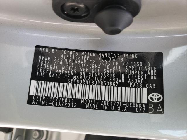 Photo 9 VIN: 5YFBURHE8JP853867 - TOYOTA COROLLA L 