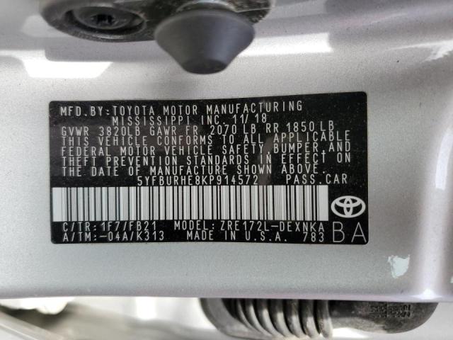 Photo 11 VIN: 5YFBURHE8KP914572 - TOYOTA COROLLA L 