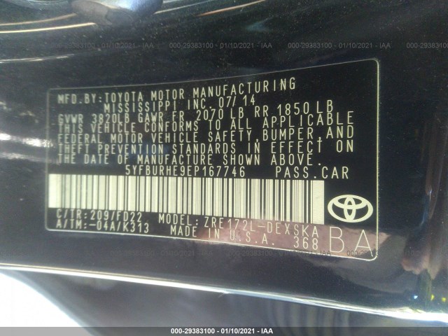 Photo 8 VIN: 5YFBURHE9EP167746 - TOYOTA COROLLA 