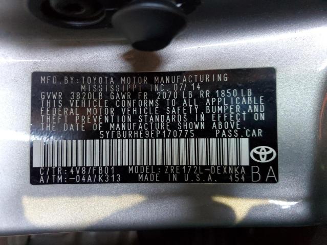 Photo 11 VIN: 5YFBURHE9EP170775 - TOYOTA COROLLA L 