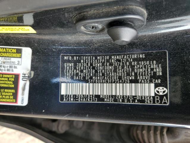 Photo 9 VIN: 5YFBURHE9FP254726 - TOYOTA COROLLA L 