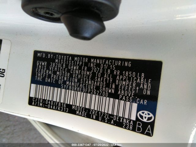 Photo 8 VIN: 5YFBURHE9FP262700 - TOYOTA COROLLA 