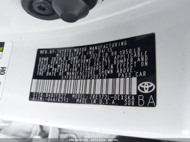 Photo 8 VIN: 5YFBURHE9FP300717 - TOYOTA COROLLA 