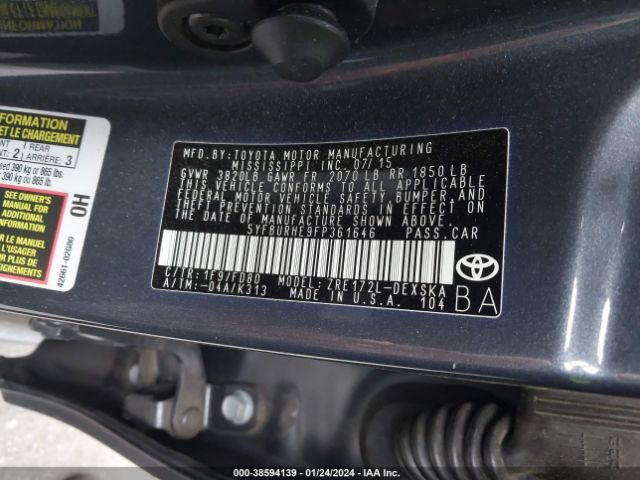 Photo 8 VIN: 5YFBURHE9FP361646 - TOYOTA COROLLA 