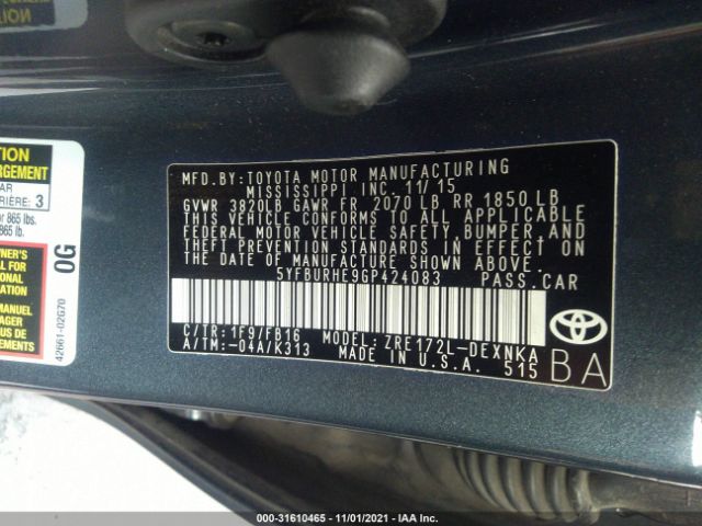 Photo 8 VIN: 5YFBURHE9GP424083 - TOYOTA COROLLA 