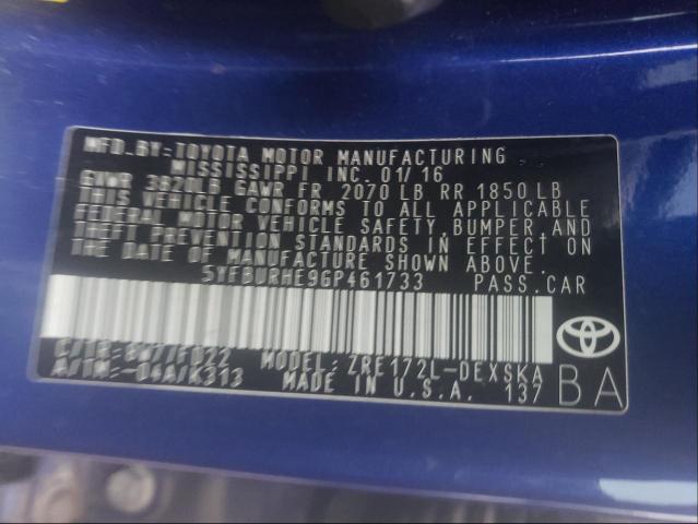 Photo 9 VIN: 5YFBURHE9GP461733 - TOYOTA COROLLA L 