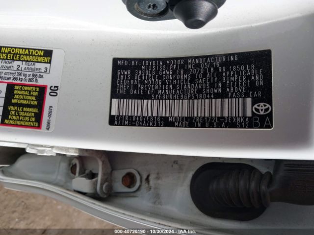 Photo 8 VIN: 5YFBURHE9GP518044 - TOYOTA COROLLA 