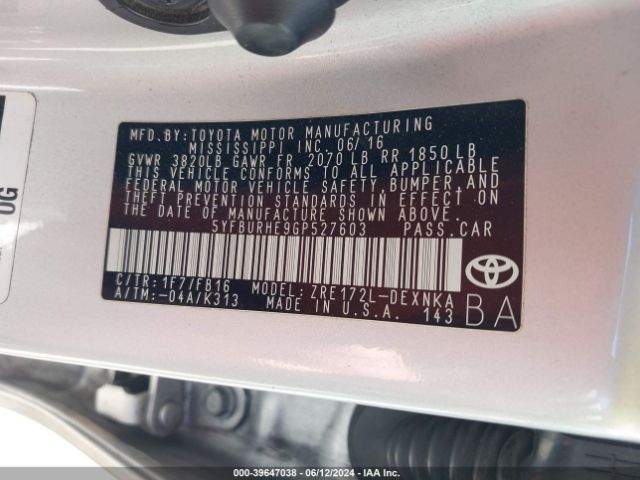 Photo 8 VIN: 5YFBURHE9GP527603 - TOYOTA COROLLA 