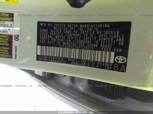 Photo 8 VIN: 5YFBURHE9GP529870 - TOYOTA COROLLA 